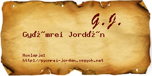 Gyömrei Jordán névjegykártya